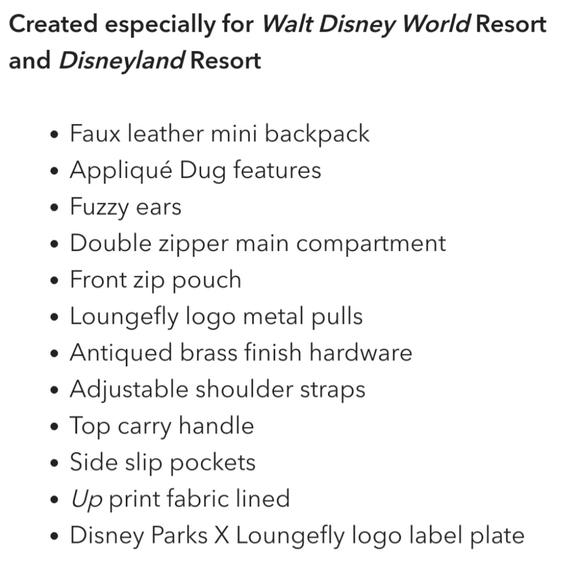 🚨🚨NWT🚨🚨DUG MINI BACKPACK BY LOUNGEFLY - Picture 4 of 5